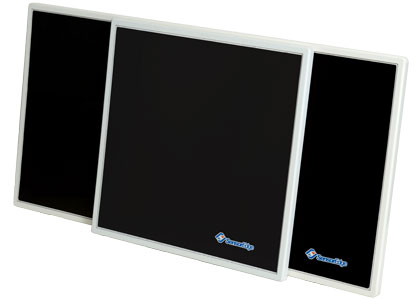 picture of a mini and large balance plates which are hard pressure sensors