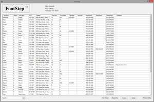 A picture of our FootStep software pateint database feature
